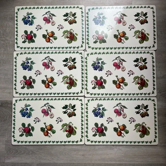 Portmeirion Set Of 12 Cork Back Placemats